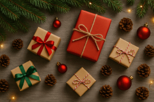 Kerst cadeaus bij de boom